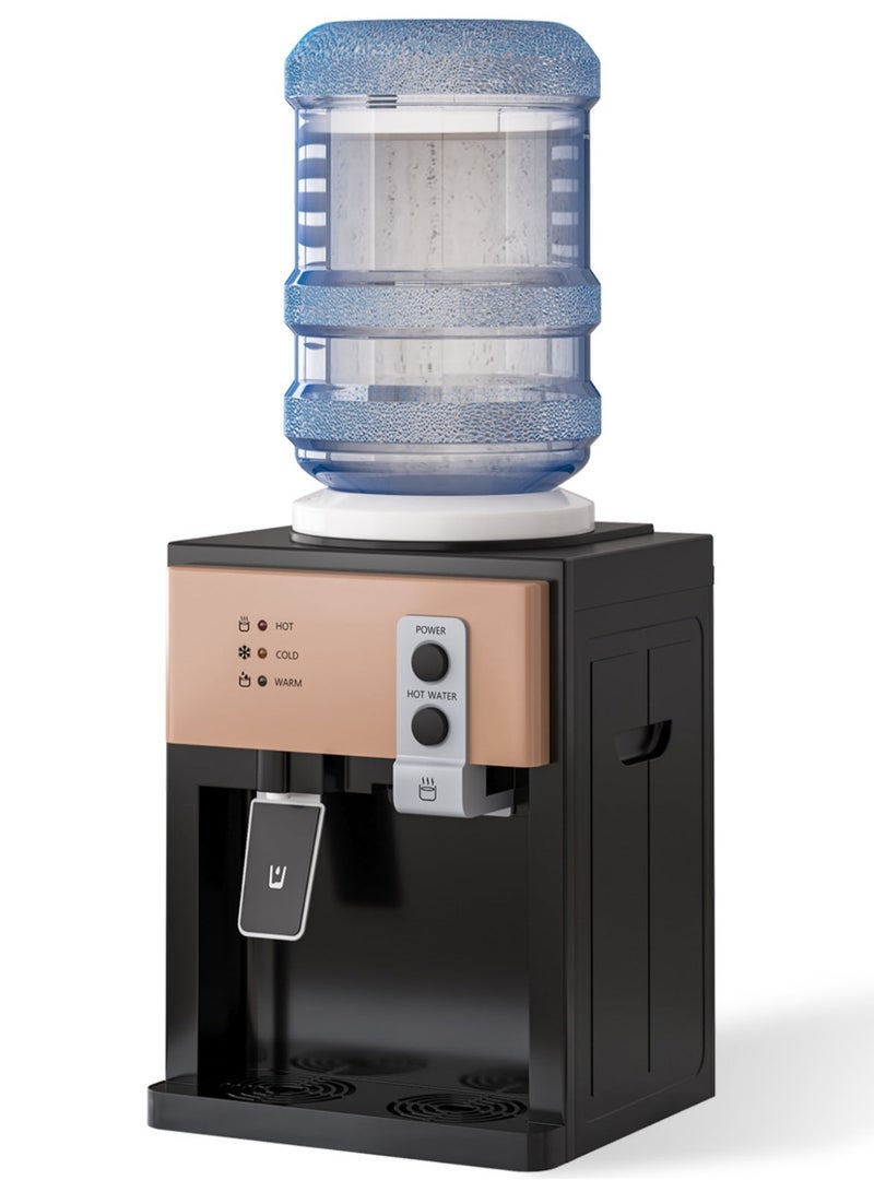 NEWLAN 3-in-1 Desktop Water Dispenser - Hot/Cold/Warm Settings, Space-Saving Top-Loading Water Cooler/Compact and portable desktop water dispenser, Adjustable Dispenser, and Portable Handle for Easy Transportation. - Image 1